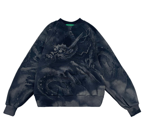 Artisanal Vintage Faded Japanese Dragon Crewneck