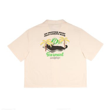 Embroidered & Printed Cream Summer Shirt