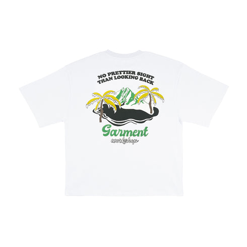 Powder White Printed Island Tee