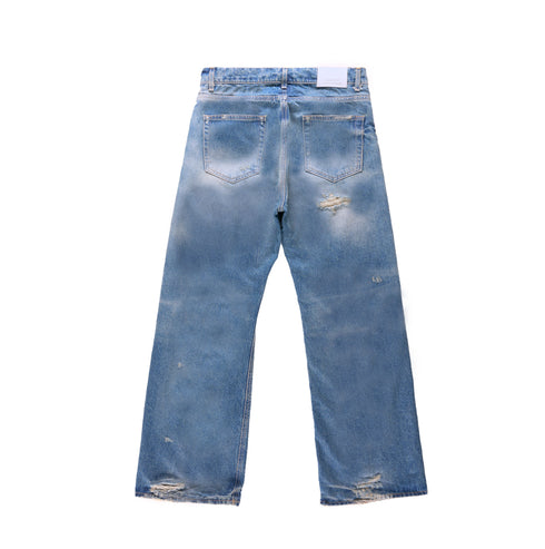 Light Wash Distressed Fit05 Bootcut Denim