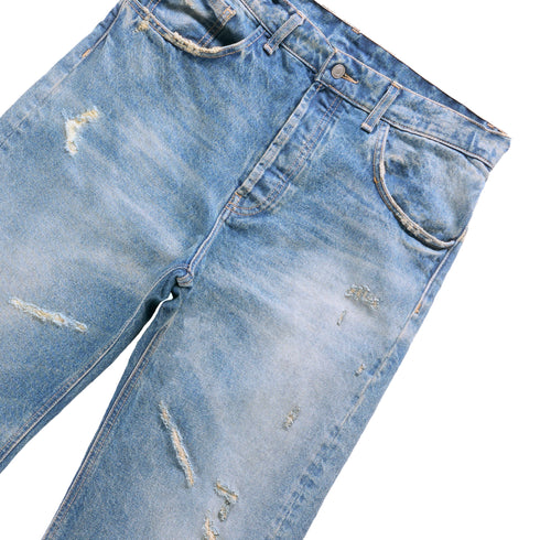 Light Wash Distressed Fit05 Bootcut Denim