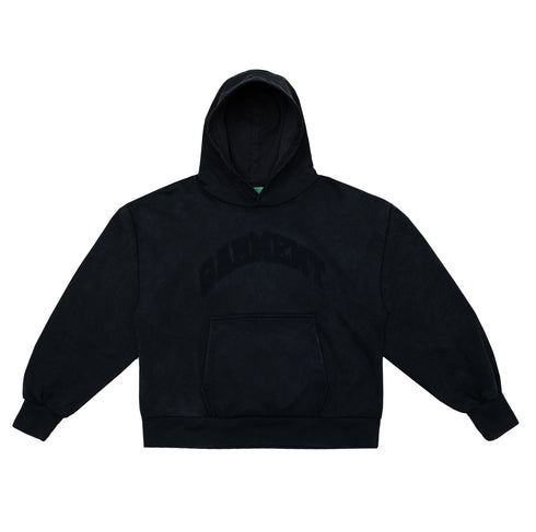 Black Washed Arc Logo Hoodie