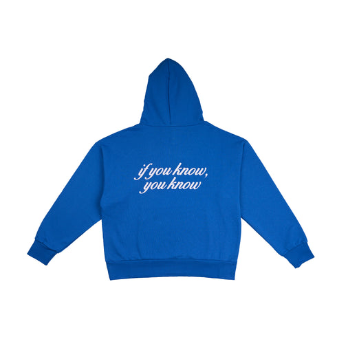 Royal Blue "If you know, You know" Embroidered Hoodie
