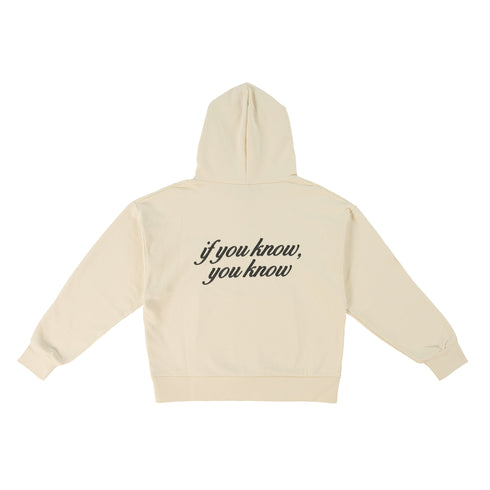 Cream "If you know, You know" Embroidered Hoodie