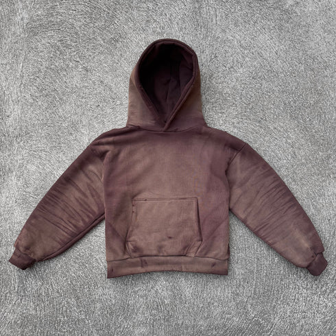 Artisanal Vintage Treatment Mocha Brown Hoodie