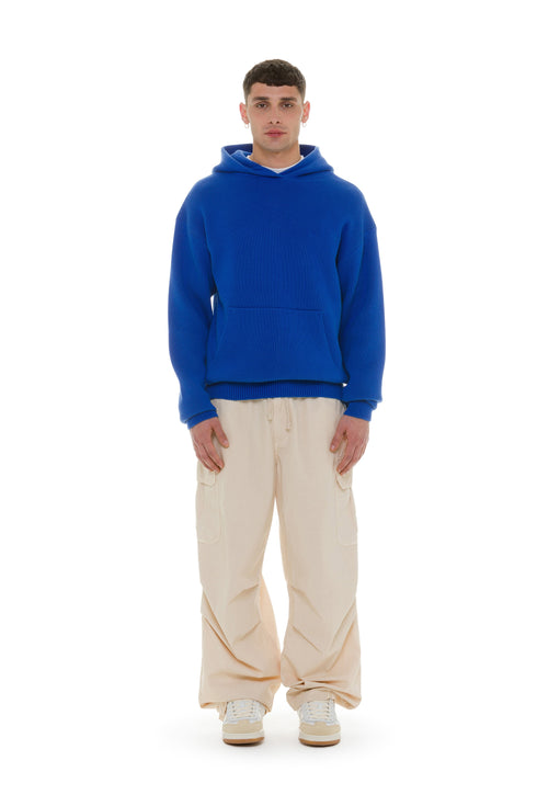 Royal Blue Knitted Hoodie