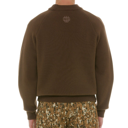 Mocha Brown Knitted Crewneck Sweater