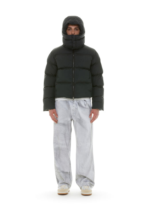 Nylon Hooded Puffer Chaos Black