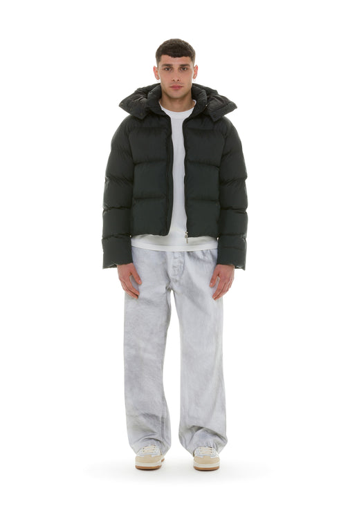 Nylon Hooded Puffer Chaos Black