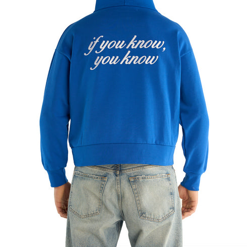 Royal Blue "If you know, You know" Embroidered Hoodie