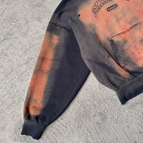 Artisanal Vintage Treatment Embroidered Black Hoodie