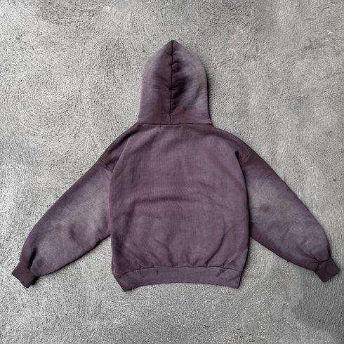 Artisanal Vintage Treatment Brown Hoodie