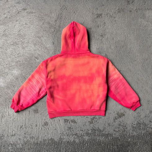 Artisanal Vintage Treatment Red Hoodie