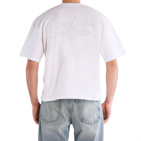 Powder White "If you know, You know" Embroidered Tee