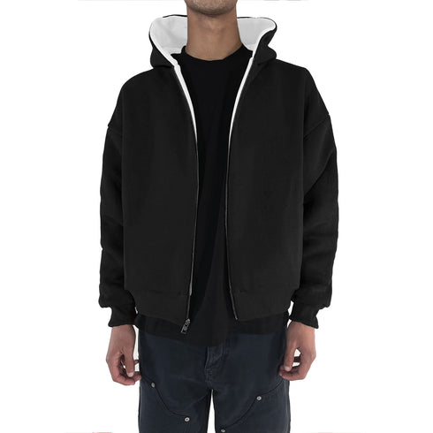 Double Layered Reversible Zip Hoodie Bicolor Chaos Black/Cream