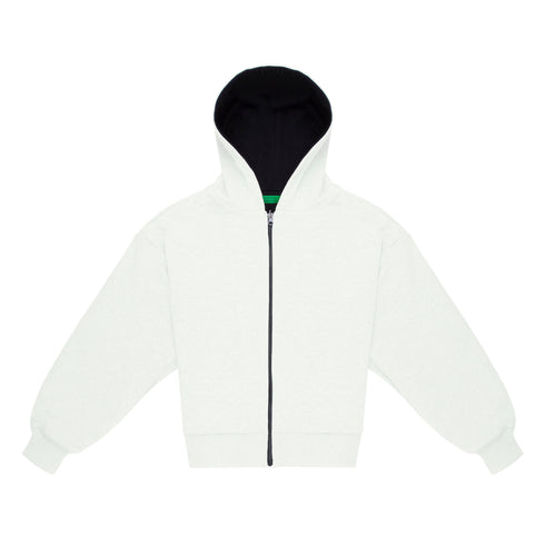 Double Layered Reversible Zip Hoodie Bicolor Chaos Black/Cream