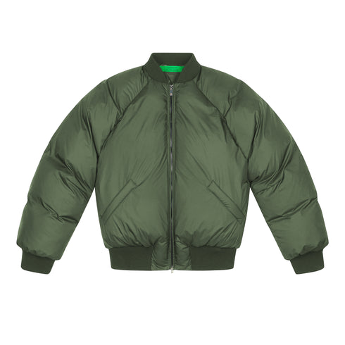 Nylon Puffer Bomber Military Green