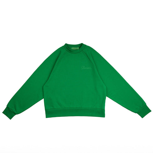 Emerald Green Raglan Crewneck Sweater