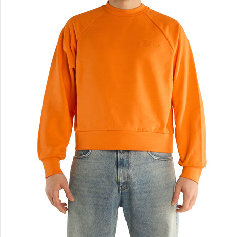 Orange Raglan Crewneck Sweater