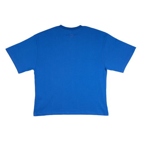 Royal Blue Embroidery Boxy Tee