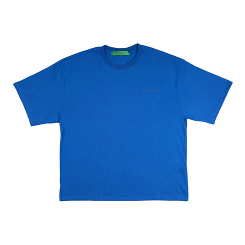 Royal Blue Embroidery Boxy Tee