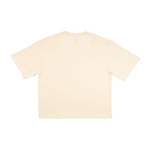 Cream Embroidery Boxy Tee