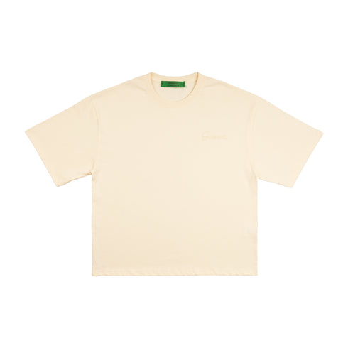 Cream Embroidery Boxy Tee