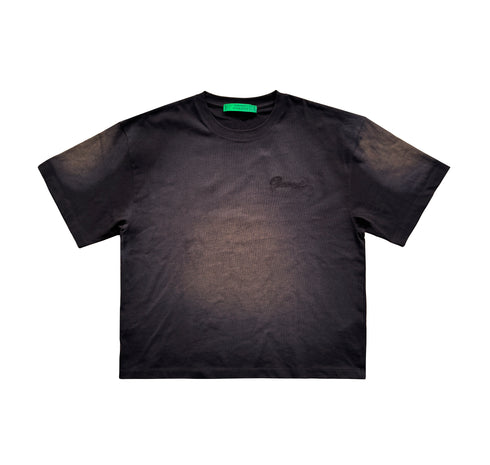 Vintage Treatment Boxy Tee Black