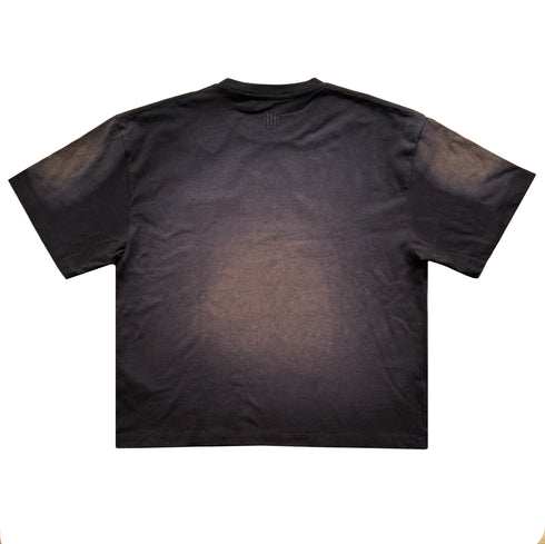 Vintage Treatment Boxy Tee Black