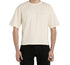 Cream Basic Boxy Tee with Embroidery