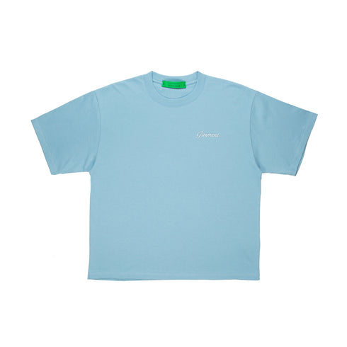 Sky Blue Basic Boxy Tee with Embroidery