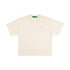 Cream Basic Boxy Tee with Embroidery