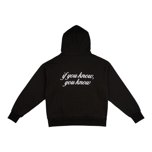 Chaos Black "If you know, You know" Embroidered Hoodie - CHAOS BLACK