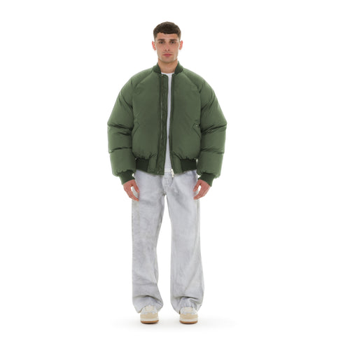 Nylon Puffer Bomber Military Green
