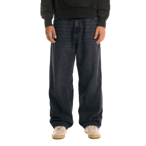 Black Stained Wash Fit04 Baggy Denim