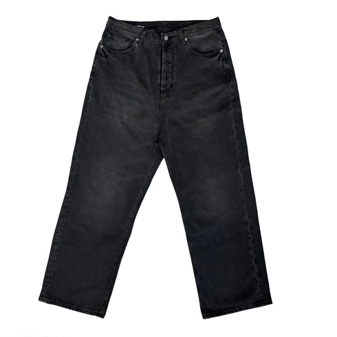 Black Stained Wash Fit04 Baggy Denim