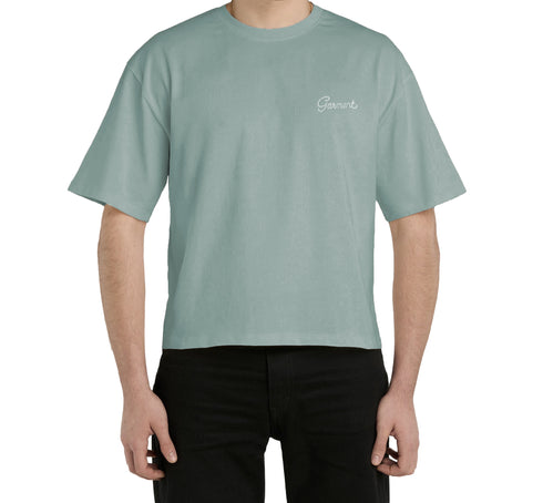 Sports Grey Basic Boxy Tee with Embroidery