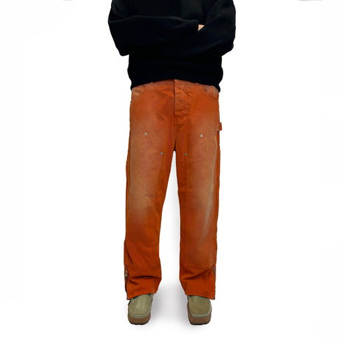 GW x Malossi Washed Orange Double-Knee Workpants Fit02