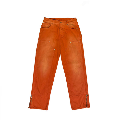 GW x Malossi Washed Orange Double-Knee Workpants Fit02