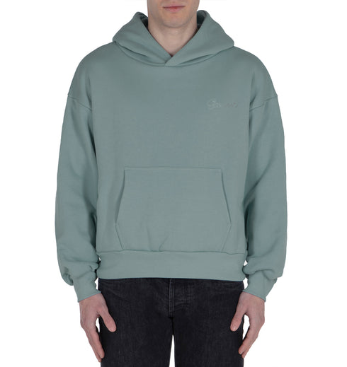 Sports Grey Boxy Hoodie with Embroidery