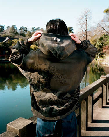 GW The Great Wave Vintage Treatment Hoodie