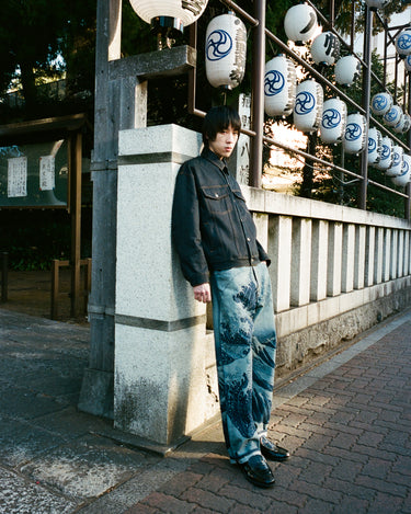 GW Great Wave Incision Japanese Selvedge Denim Fit03 Relaxed Jeans