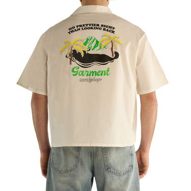 Embroidered & Printed Cream Summer Shirt