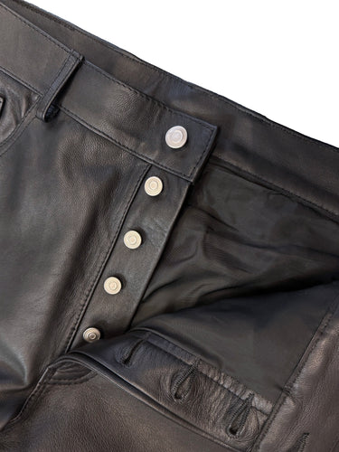 GW Black Leather Fit05 Bootcut Flare Jeans