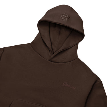 GW Mocha Brown Boxy Hoodie with Embroidery