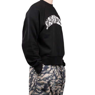 GW Chaos Black Distressed Arch Logo Crewneck
