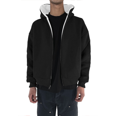 GW Double Layered Reversible Zip Hoodie Bicolor Chaos Black/Cream