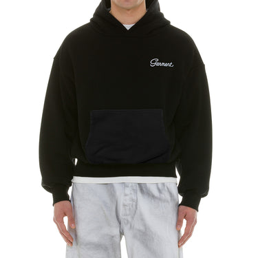 GW Washed Chaos Black Hoodie with Double Embroidery