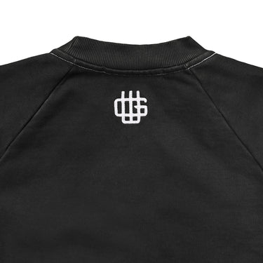 GW Washed Black Crewneck with Double Embroidery