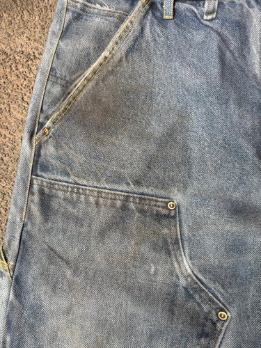 GW Blue Trompe-L'Oeil "illusion" Workpants Fit02